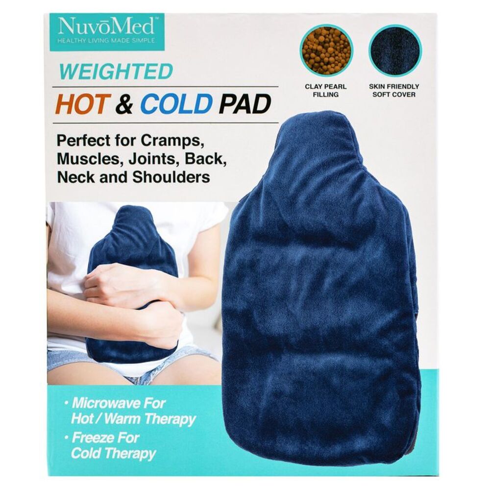 NuvoMed Weighted Hot & Cold Pad for Cramps, Muscles, Back, Neck and Shoulders